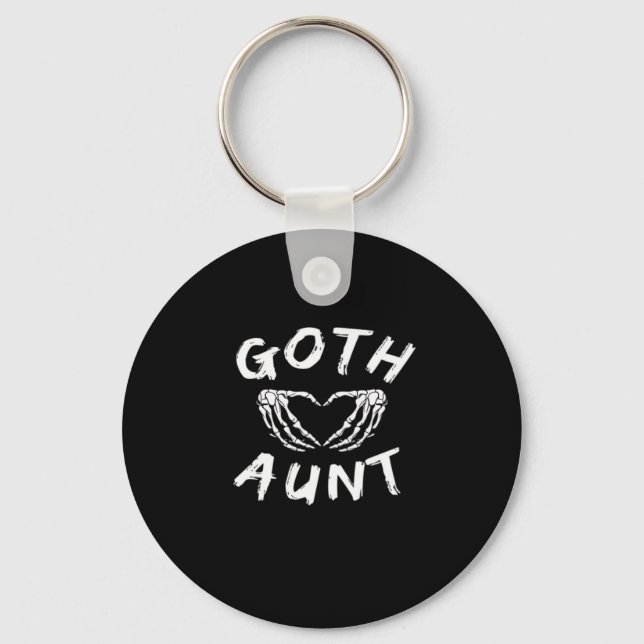 Porte-clés Goth Tante Funny Emo Tante Punk mignonne Squelette (Recto)