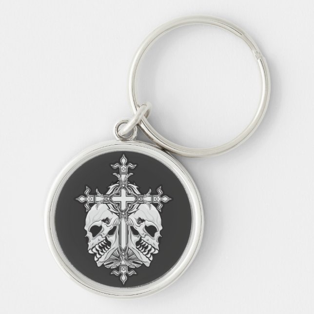Porte-clés Gothic Cross with Skulls (Devant)