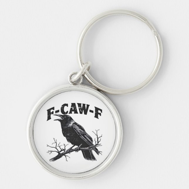 Porte-clés Gothic Crow Humor F-Caw-F Funny Essential (Devant)