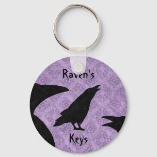 Porte-clés Gothic ravens black and purple add your name
