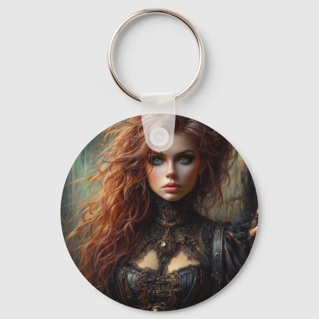 Porte-clés Gothique steampunk féminin (Recto)