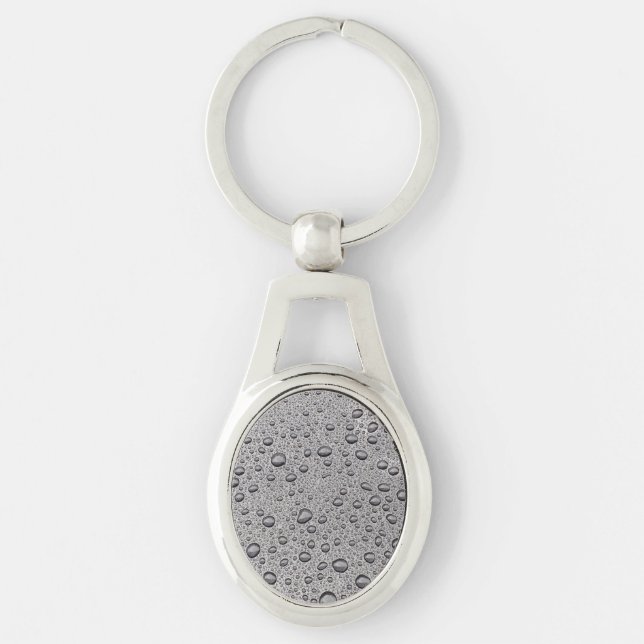 Porte-clés gouttelettes d'eau gris (Devant)
