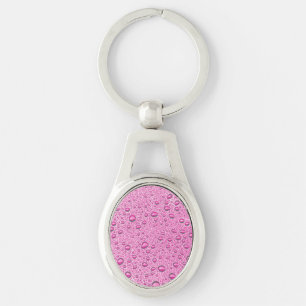 Porte-clés gouttelettes d'eau roses chaudes