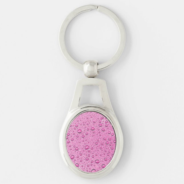 Porte-clés gouttelettes d'eau roses chaudes (Devant)