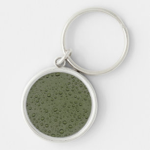 Porte-clés gouttelettes d'eau verte d'olive