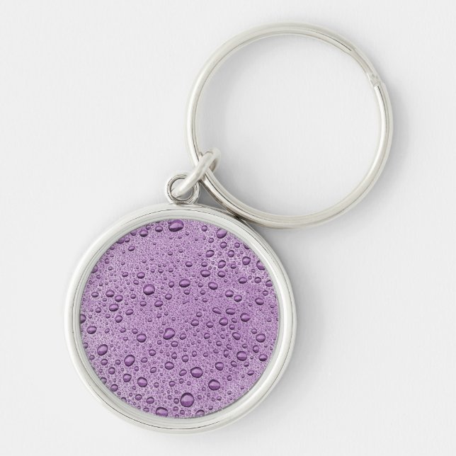 Porte-clés gouttelettes d'eau violette (Devant)