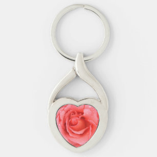 Porte-clés Gouttes d'eau de rose rose romantique