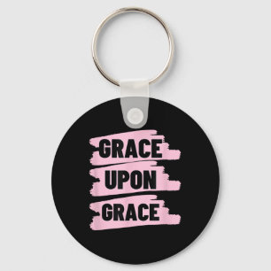 Porte-clés Grâce sur Grâce Verset biblique de foi chrétienne
