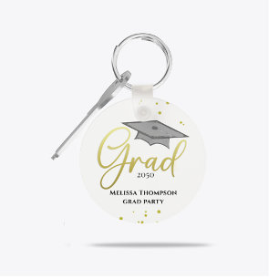 Porte-clés Graduate Grad Gold Graduation Script Party