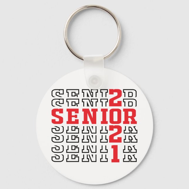 Porte-clés Graduation 2021, Classe De 2021, Senior 2021 (Recto)