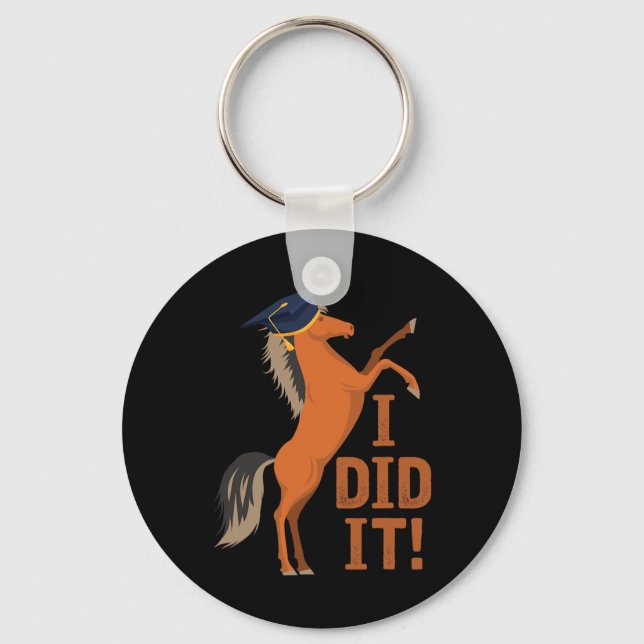 Porte-clés Graduation Cheval Je L'Ai Fait (Recto)