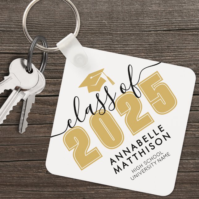 Porte-clés Graduation en or noir (Black Gold Graduation keychain )