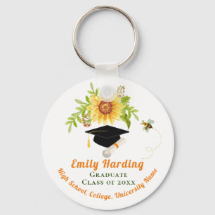 Porte-clés Graduation Félicitation Classe de fleurs florales
