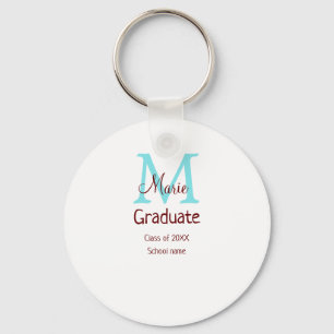 Porte-clés Gradué ajouter nom monogramme vert rose simple min