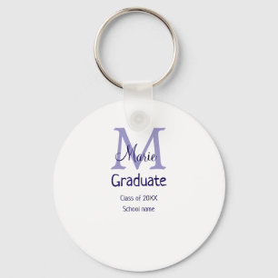 Porte-clés Gradué ajouter nom monogramme violet simple m mini