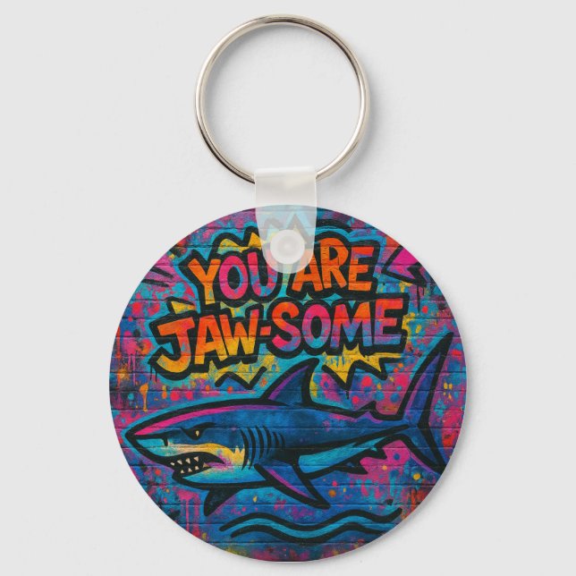 Porte-clés Graffiti pour requins de mâchoires (Recto)