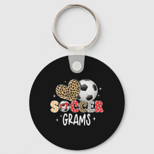 Porte-clés Grammes de foot Cœur de léopard mignon Joueur de f