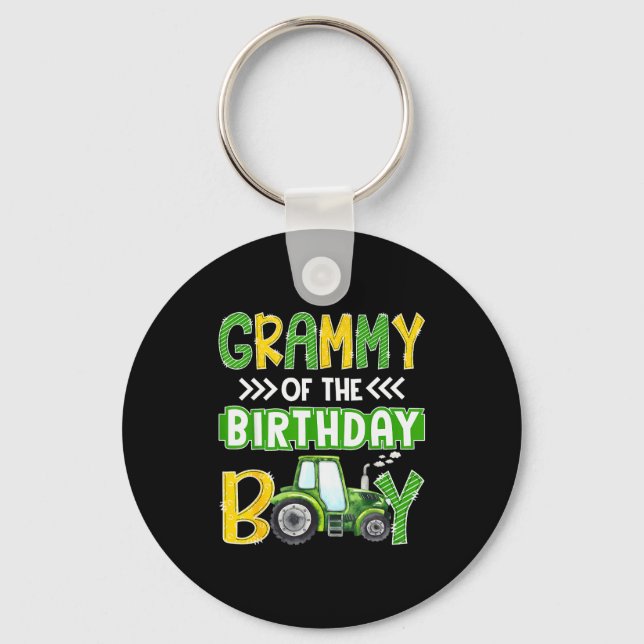 Porte-clés Grammy Of The Birthday Boy Tractors Farm Trucks Fa (Recto)