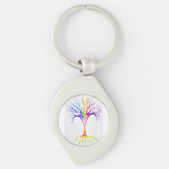 Porte-clés Grand arbre neuronal coloré (Devant)
