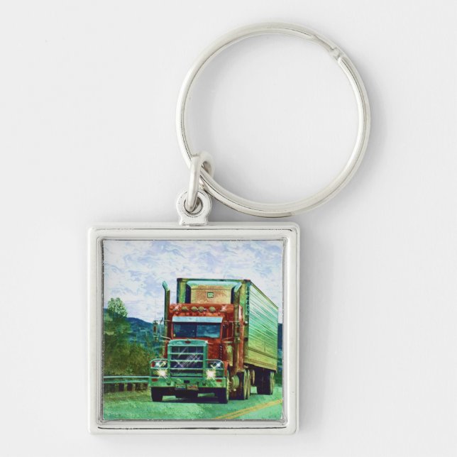 Porte-clés GRAND art d'AMANTS de CAMION de FRET (Devant)