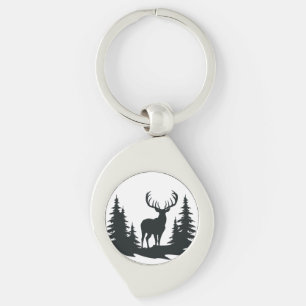 Porte-clés Grand buck parmi les pins Vector