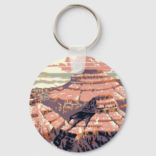 Porte-clés Grand Canyon Oeuvre d'art graphique occidental amé