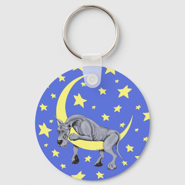 Porte-clés Grand Danois Blue Twinkle (Recto)