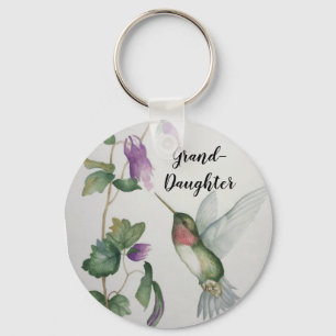 Porte-clés Grand-fille Elegant Hummingbird Button Porte - clé