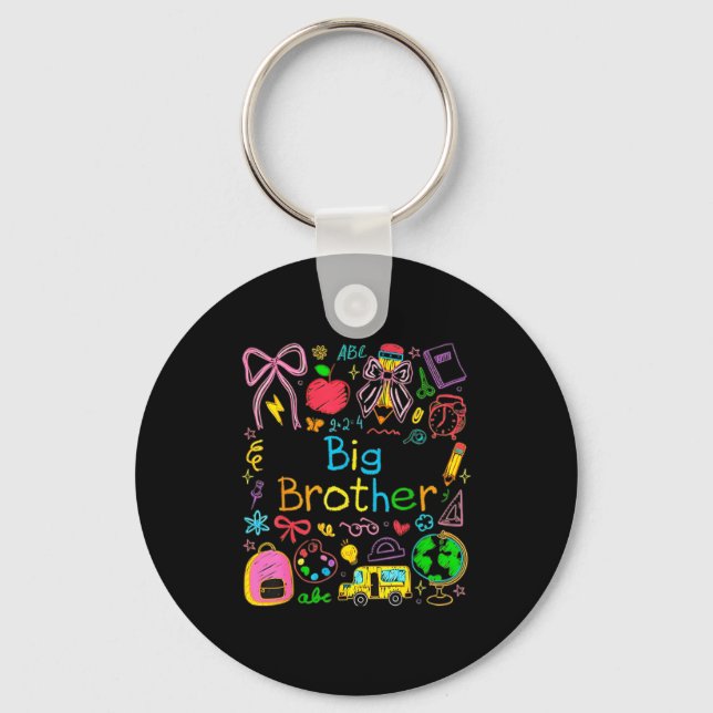 Porte-clés Grand frère bébé frère garçon maternité enseignant (Recto)