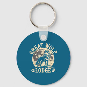 Porte-clés Grand Lodge du Loup Impressionnante Scène Naturell