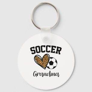 Porte-clés Grand-mère de football Cœur de léopard Drôle de fê