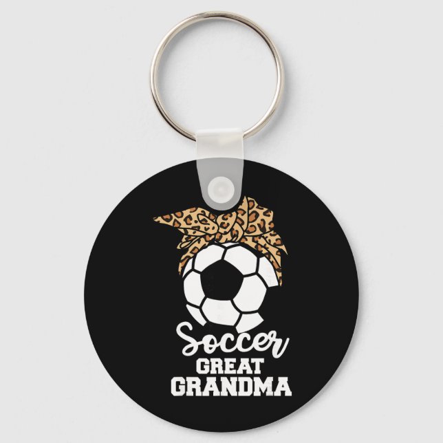 Porte-clés Grand-mère de footballeuse drôle Léopard G (Recto)