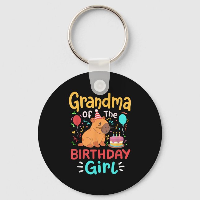 Porte-clés Grand-Mère De L'Anniversaire Fille Capybara Famill (Recto)