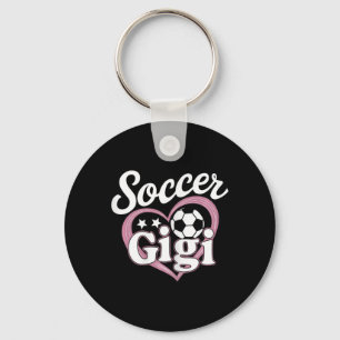 Porte-clés Grand-mère Gigi mignonne cœur de footballeur fils