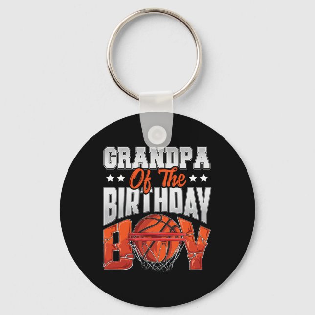Porte-clés Grand-pa basket-ball anniversaire Boy Family Balle (Recto)