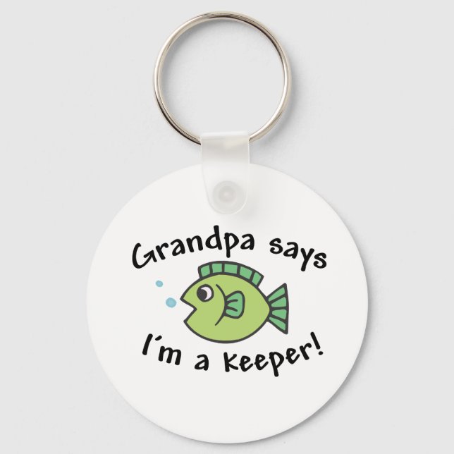 Porte-clés Grand-père dit I&apos ; m'a Keeper ! (Recto)