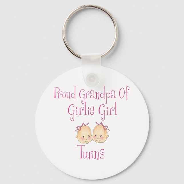 Porte-clés Grand-Père Fière Des Jumeaux Filles (Recto)