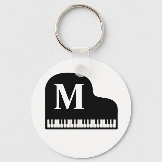 Porte-clés Grand Piano Monogram Pianiste Personnaliser (Recto)