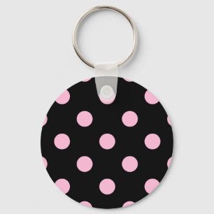 Porte-clés Grand pois - sucrerie de coton sur le noir