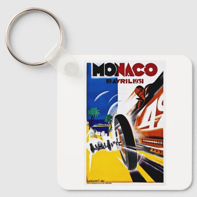 Porte-clés Grand Prix de Monaco 1931 - Poster de course Vinta (Recto)