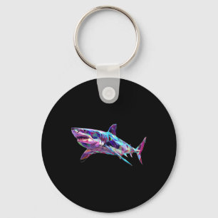 Porte-clés Grand Requin Blanc Polygone Pêche Plongée Scuby Sh