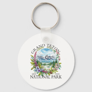 Porte-clés Grand Teton National Park Floral Randonnée Camping
