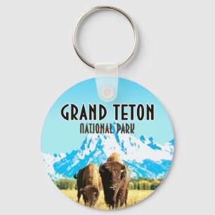 Porte-clés Grand Teton Park Vintage voyage du Wyoming