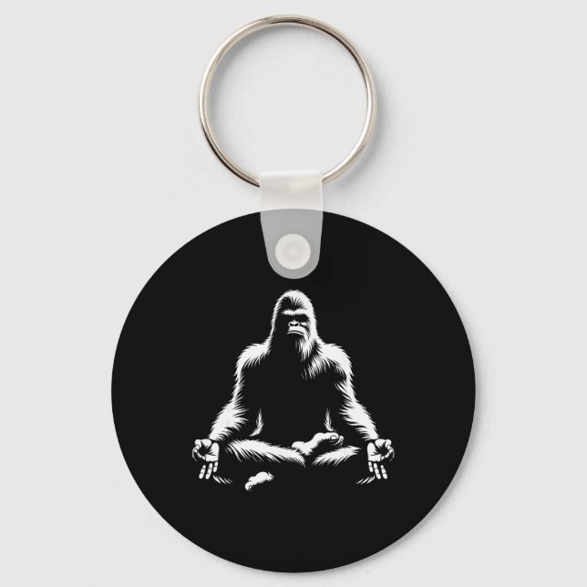 Porte-clés Grande Pose de Yoga Sasquatch Méditation  (Recto)