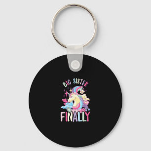 Porte-clés Grande Sœur Enfin Licorne Nouveau-Né Fratrie Pour