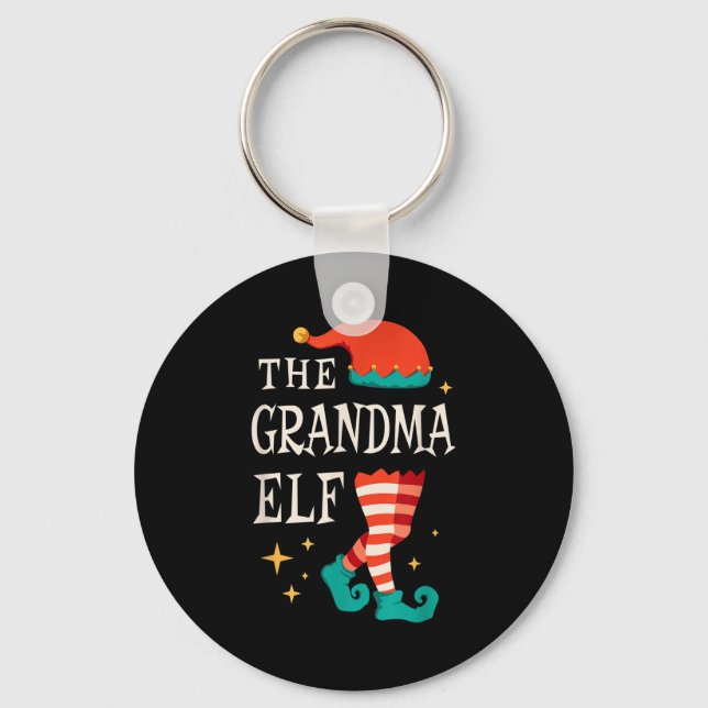 Porte-clés Grandma Elf Family Matching Group Christmas Grandm (Recto)