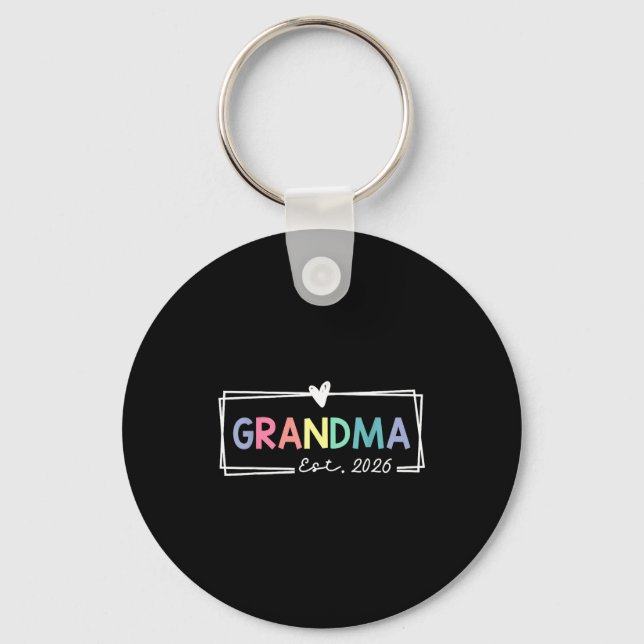 Porte-clés Grandma Est 2026 Promoted To Grandma 2026 For Gran (Recto)