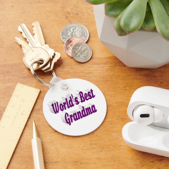 Porte-clés Grandma texte pourpre (Bureau)