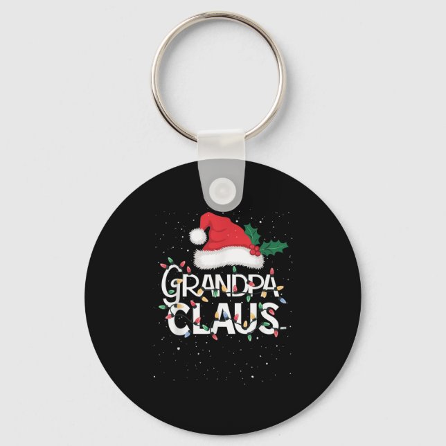 Porte-clés Grandpa Claus Christmas Lights Pajama Family Match (Recto)