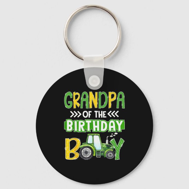 Porte-clés Grandpa Of The Birthday Boy Tractors Farm Trucks F (Recto)